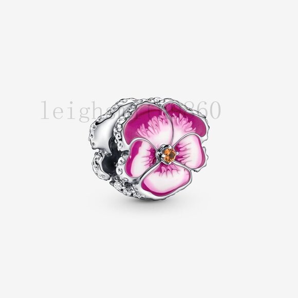 Pandora Pink Pansy Flower Charm - Picture 1 of 5